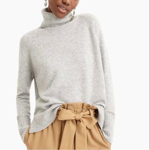 J Crew Turtleneck Sweater With Side Slits In Supersoft Grey